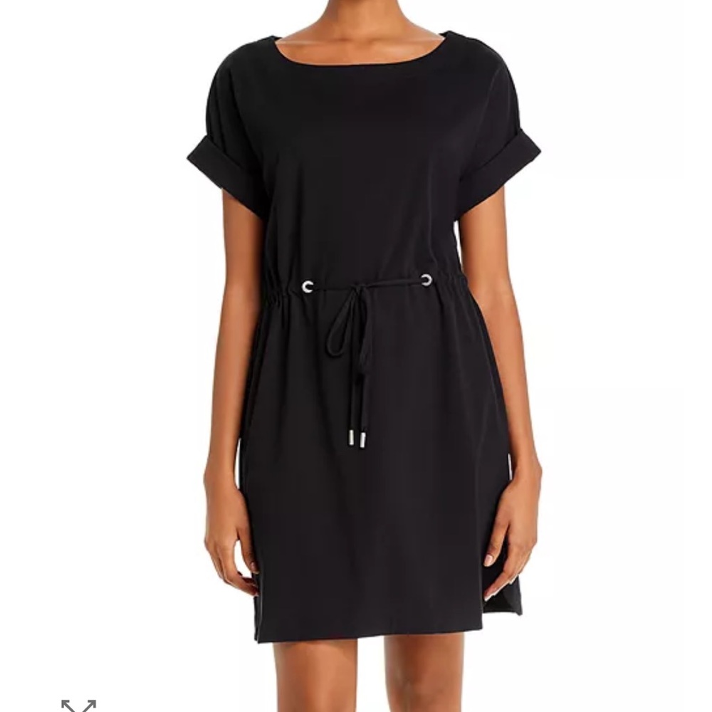 Tommy Bahama Veranda Drawstring- waist Pullover Black Knit Dress XS